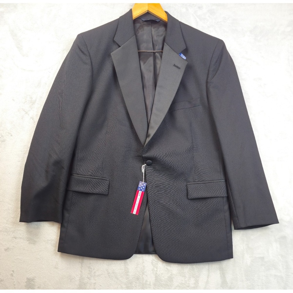 Brooks Brothers Brooksease Blazer Suit Jacket Black Union Made 41R Wool USA Made